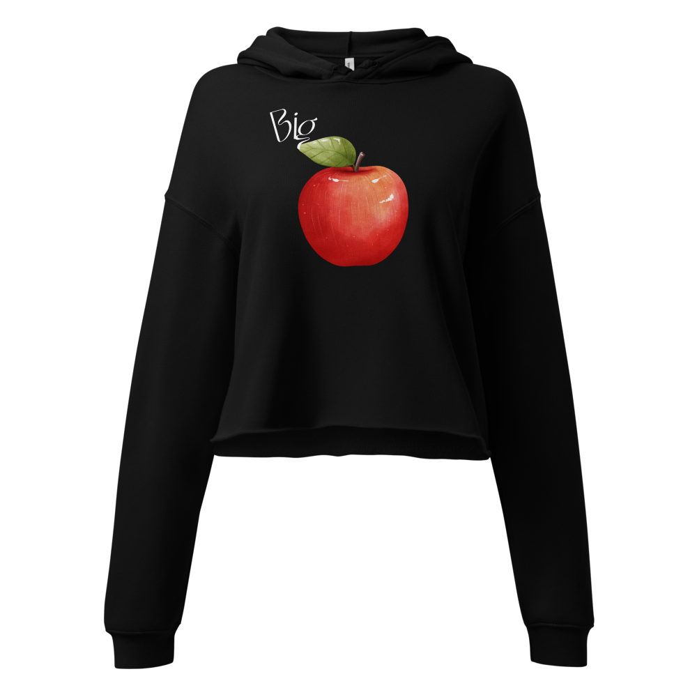 Big Apple Cropped Raw Edge Hoodie