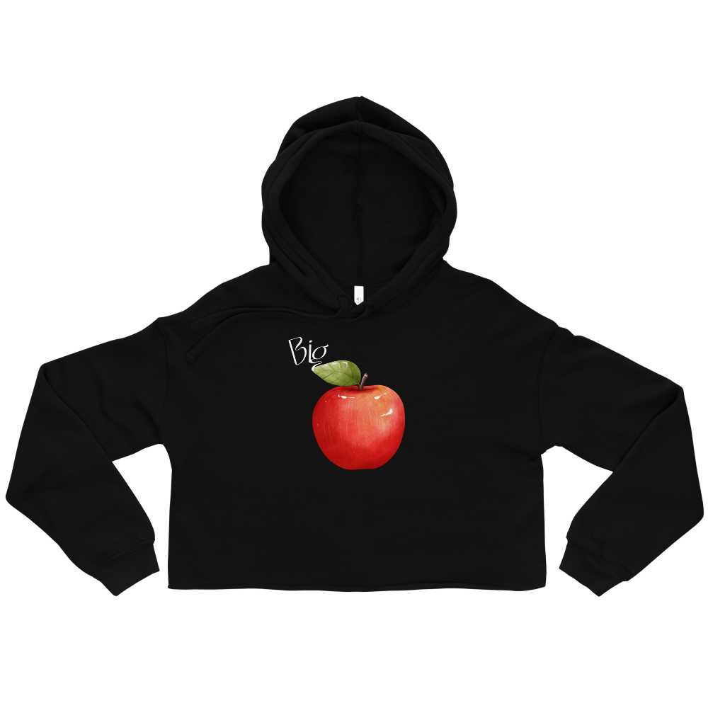 Big Apple Cropped Raw Edge Hoodie