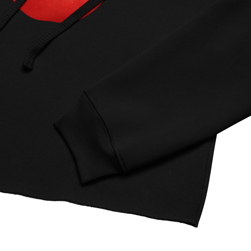 Big Apple Cropped Raw Edge Hoodie